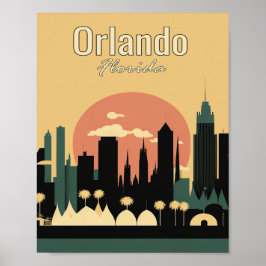 Orlando Florida Minimalistisches Vintages Poster