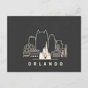 Orlando Florida Moderne Silhouette Kunst. Ankündigungspostkarte
