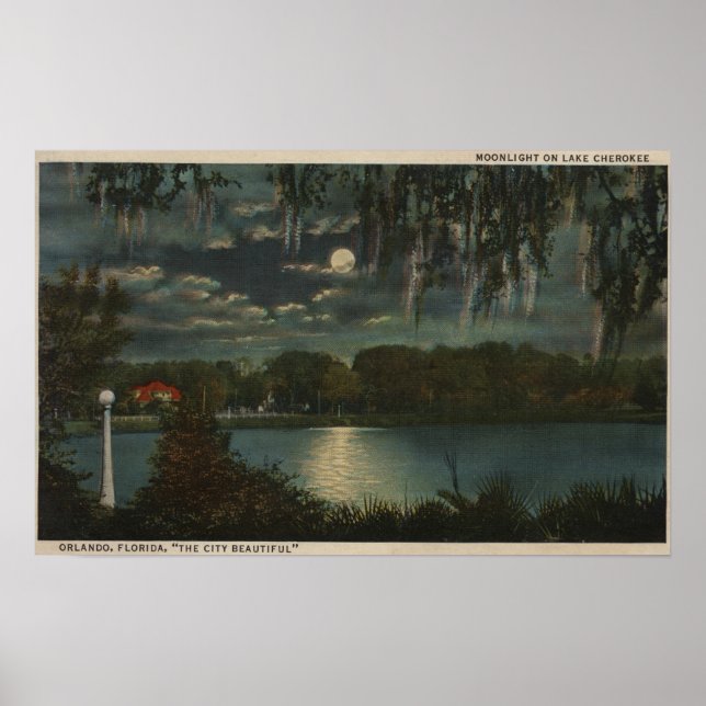 Orlando, Florida - Mondlicht Aussicht auf den Cher Poster (Vorne)