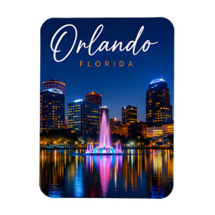 Orlando Florida Nacht Panorama Stadt Reise Magnet