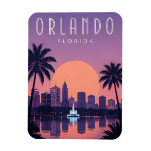 Orlando Florida Palmen Sonnenuntergang Skyline Url Magnet