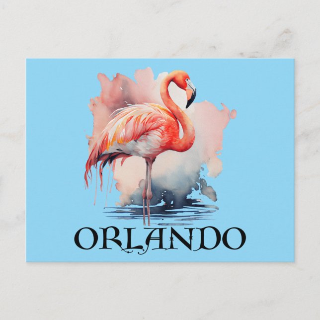 Orlando Florida Pink Flamingo Postkarte (Vorderseite)
