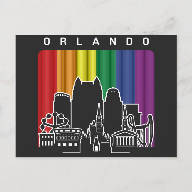 Orlando Florida Rainbow Flag LGBTQAI Prix Postkarte (Vorderseite)