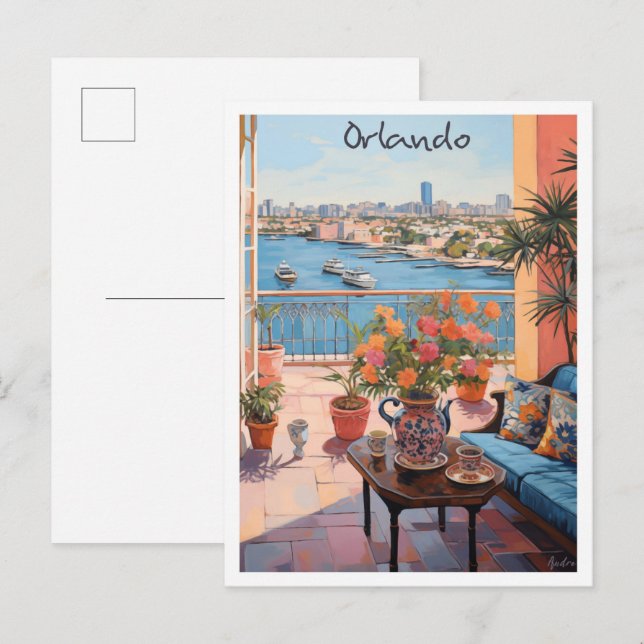 Orlando Florida Reise Ästhetik Postkarte (Vorne/Hinten)