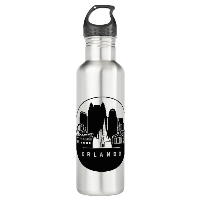 Orlando Florida Skyline Edelstahlflasche (Vorderseite)