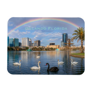 Orlando Florida Skyline Lake Eola Regenbogen & Sch Magnet