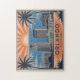Orlando Florida Skyline Vintager Stil Mitte des Ja Puzzle