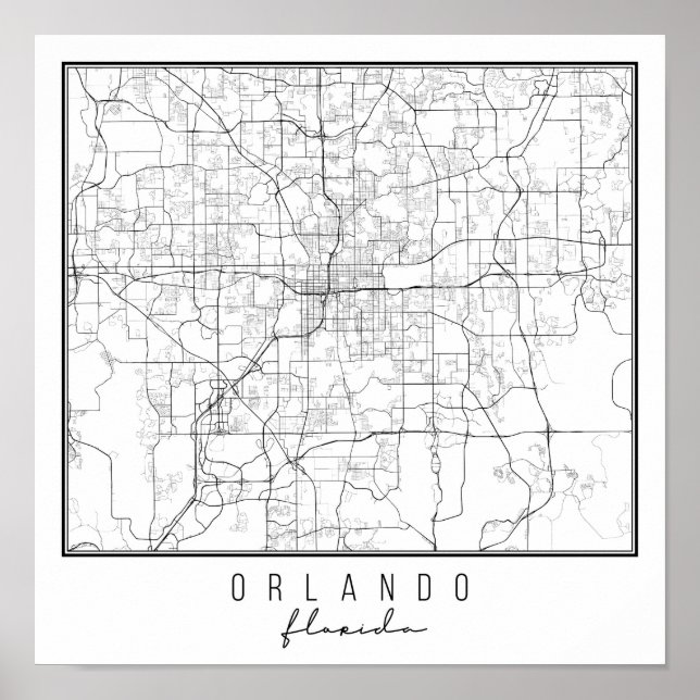 Orlando Florida Street Map Poster (Vorne)