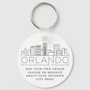 Orlando, Florida Stylized Skyline  Benutzerdefinie Schlüsselanhänger