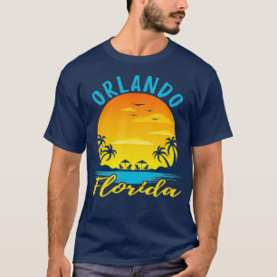 Orlando Florida Sunset Beach Palm Trees Ozean T-Shirt