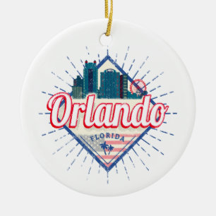 Orlando Florida United Staaten Skyline Vintag USA Keramik Ornament