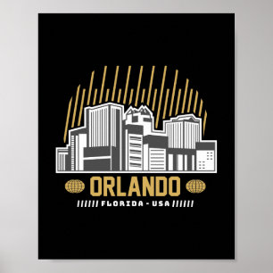 Orlando Florida USA Skyline Reise Grafikdesign Poster