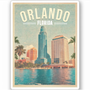 Orlando Florida Vintag High Gebäude Palm 1960s Aufkleber
