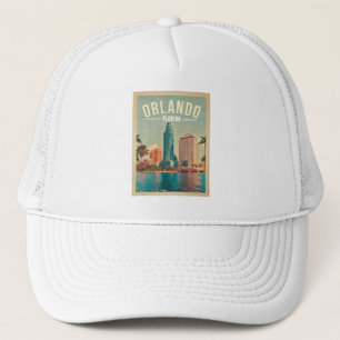 Orlando Florida Vintag High Gebäude Palm 1960s Truckerkappe