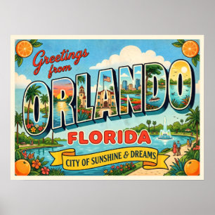 Orlando Florida Vintage Reise Poster