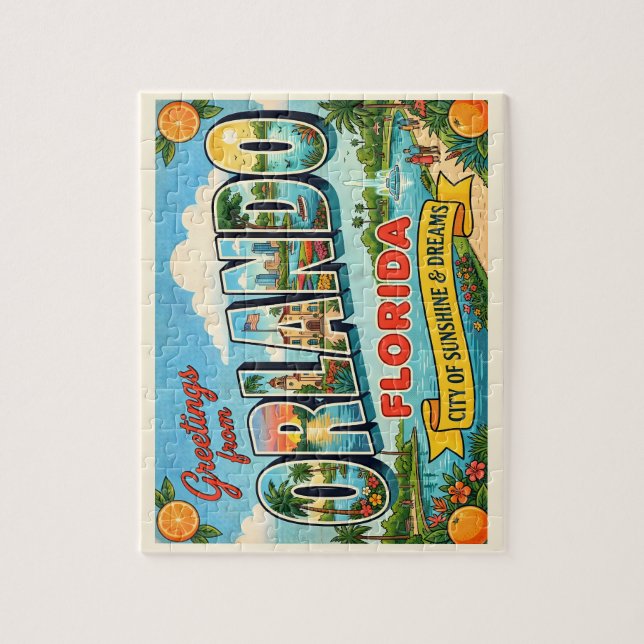 Orlando Florida Vintage Reise Puzzle (Vertikal)