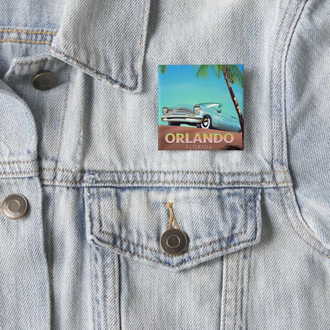 Orlando Florida Vintage Reiseplakat Button (Beispiel)