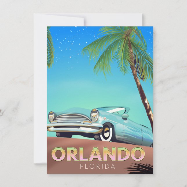 Orlando Florida Vintage Reiseplakat Einladung (Rückseite)
