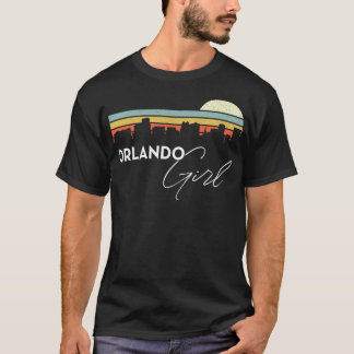 Orlando Girl Retro Sunset City Skyline Souvenir T-Shirt