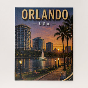 Orlando Lake Eola und Skyline der Innenstadt Puzzle