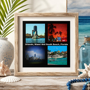 Orlando, Miami, South Beach Collage Fliese