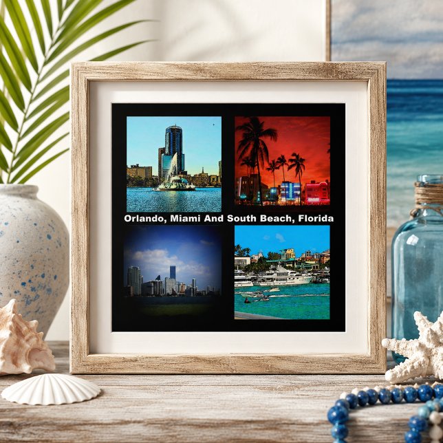 Orlando, Miami, South Beach Collage Fliese (Orlando, Miami, South Beach Collage Tile)