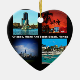 Orlando, Miami, South Beach Collage Keramik Ornament