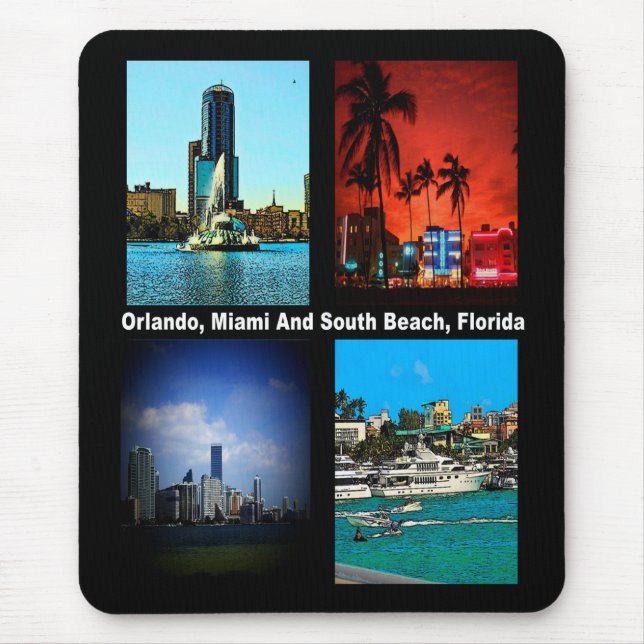 Orlando, Miami, South Beach Collage Mousepad (Vorne)