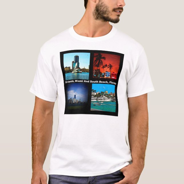 Orlando, Miami, South Beach Collage T-Shirt (Vorderseite)