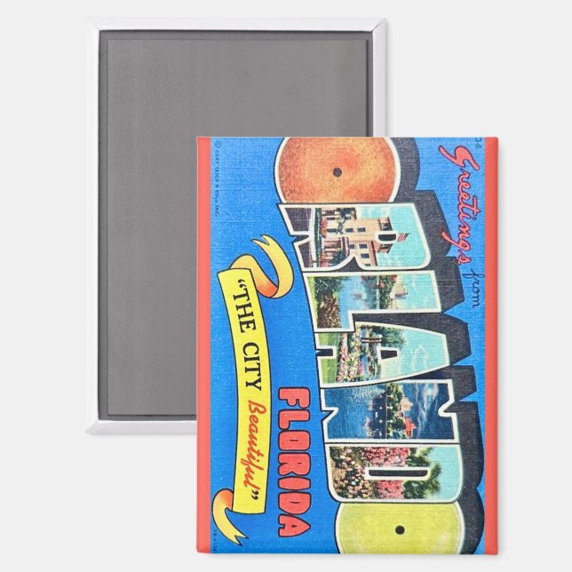 Orlando Vintag Greeting Magnet (Vorderseite/Rückseite)