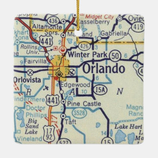 Orlando Vintage Karte Keramikornament