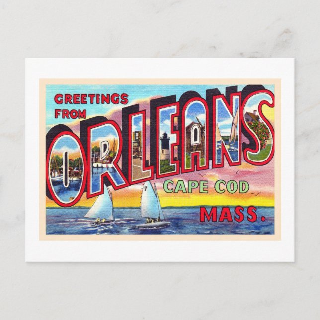 Orleans Cape Cod Massachusetts MA Vintag Postkarte (Vorderseite)