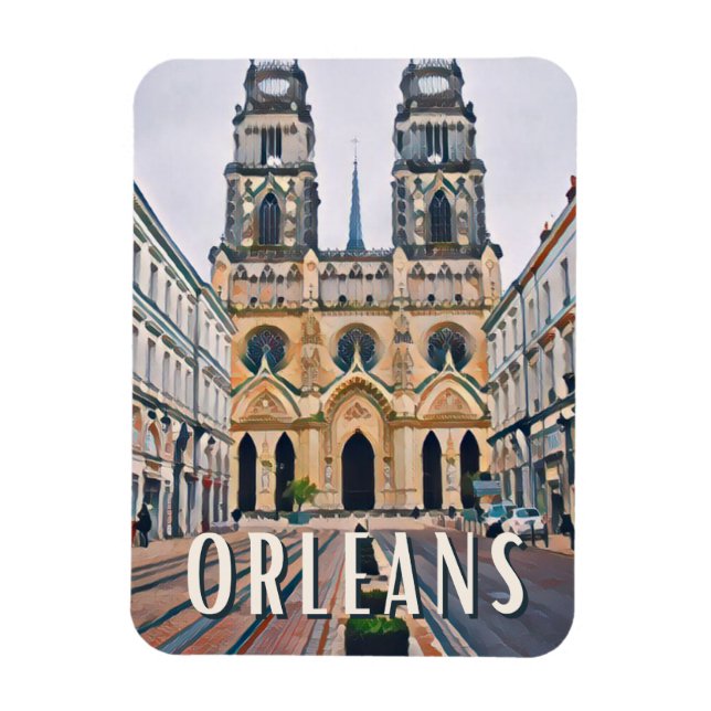 Orléans Foto Vintage Magnet (Vertikal)