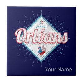 Orleans Loiret France Retro Rooster Vintag Fliese