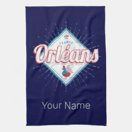 Orleans Loiret France Retro Rooster Vintag Geschirrtuch