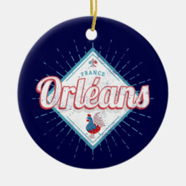 Orleans Loiret France Retro Rooster Vintag Keramik Ornament