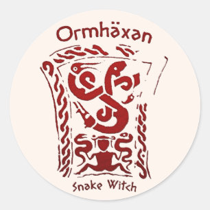Ormhäxan Schlangenhexe Rune Runder Aufkleber