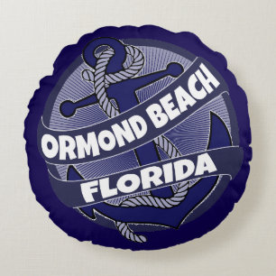 Ormond Beach Florida Ankerskissen wirbeln Rundes Kissen