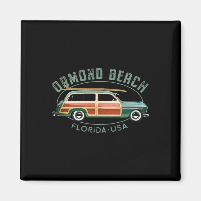 Ormond Beach Florida Vintage-Surfen  Magnet (Vorne)