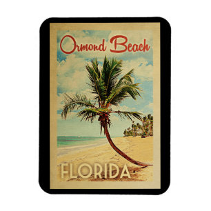 Ormond Beach Palm Tree Vintage Magnet