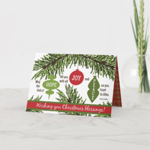 ORNAMENS FALdierte Schrift Weihnachtskarte BLANK Feiertagskarte
