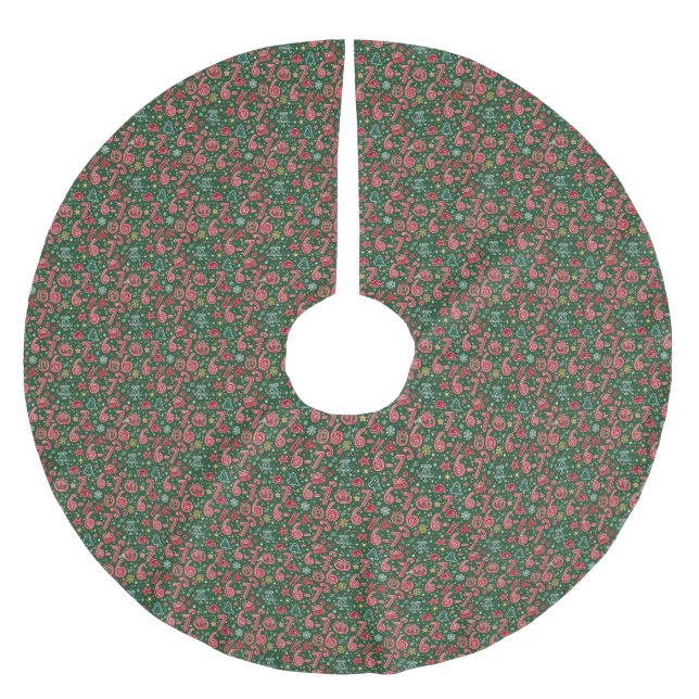 Ornament 6-7 Meme Weihnachtsdoodles Polyester Weihnachtsbaumdecke (Vorderseite)