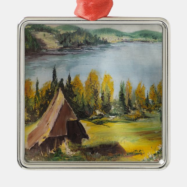 Ornament Ann Hayes Gemälde Chalet am See (Vorne)