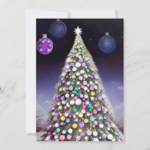 Ornament bedeckter Weihnachtsbaum Feiertagskarte