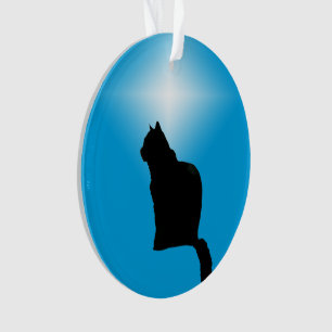 Ornament - Black Cat Silhouette und Star