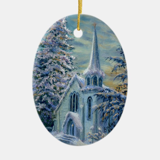 Ornament "Church in the Snow" (Vorne)