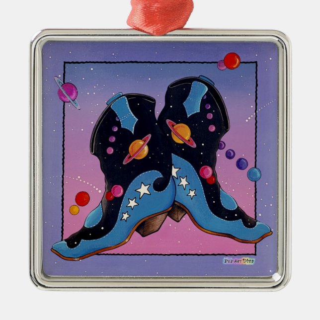 Ornament - Cowboystiefel in Mitternacht (Vorne)