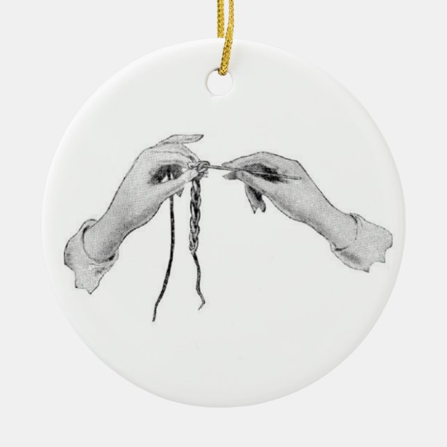 Ornament crocheting hands vintage (Vorne)