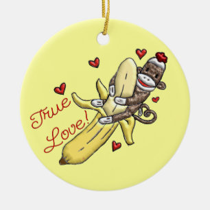 Ornament des Sock Monkey Valentine Door Hanger