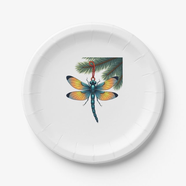 Ornament-Dragonfly Pappteller (Vorderseite)